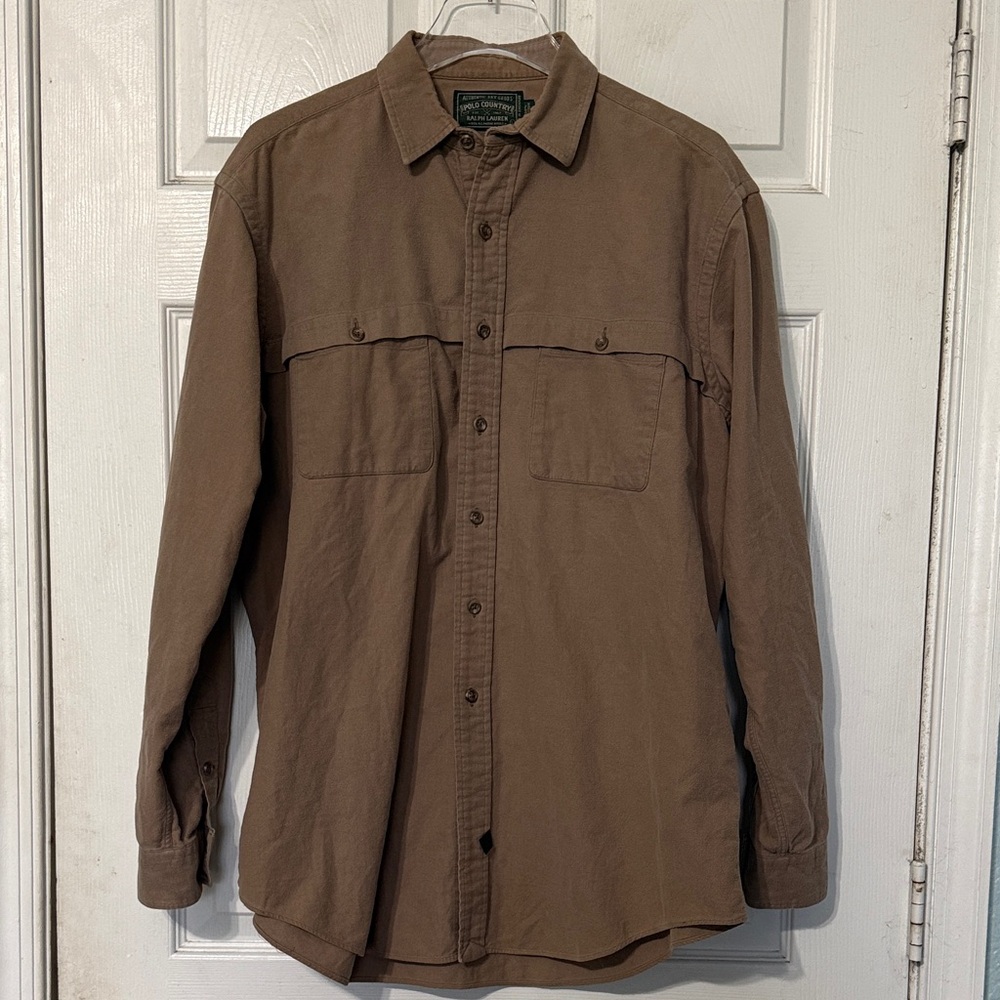 Vintage Polo Country Ralph Lauren Cotton Outdoor Vented Long Sleeve Large